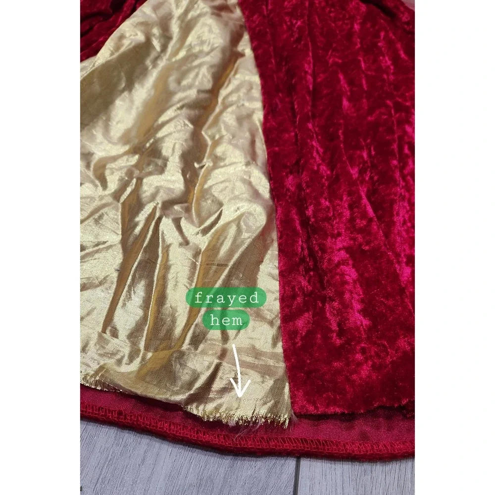 Rubies Girls Renaissance Princess Costume Dress Red Gold Velvet M 7-8 Queen
